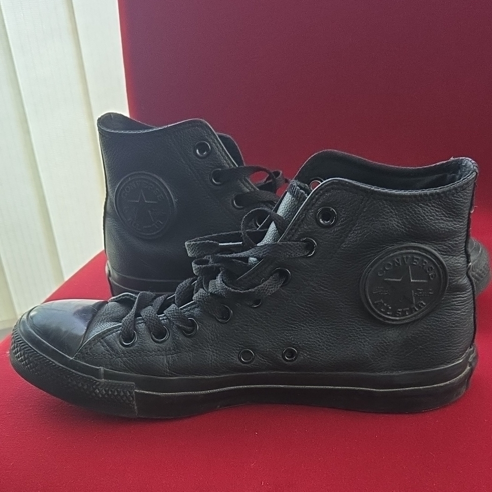 Converse All Star Black Leather M8 W10